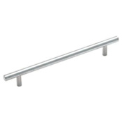 Amerock Bar Pulls Carbon Steel 7-9/16 Inch Center to Center Bar Cabinet Pull Sterling Nickel