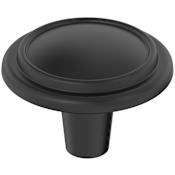 Amerock Hatfield 1-1/4 Inch Mushroom Cabinet Knob - Pack of 25 Matte Black