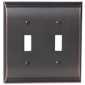 Amerock Candler Double Toggle Switch Plate Oil Rubbed Bronze