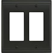 Amerock Candler Double Rocker / GFI Outlet Wall Plate Black Bronze