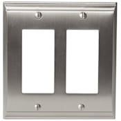 Amerock Candler Double Rocker Switch Plate Satin Nickel