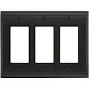 Amerock Candler Triple Rocker / GFI Outlet Wall Plate Black Bronze