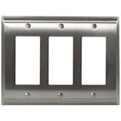 Amerock Candler Triple Rocker Switch Plate Satin Nickel