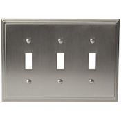 Amerock Mulholland Triple Toggle Switch Plate Satin Nickel