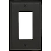 Amerock Mulholland Single Rocker / GFI Outlet Wall Plate Black Bronze