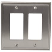 Amerock Mulholland Double Rocker Switch Plate Satin Nickel