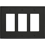Amerock Mulholland Triple Rocker / GFI Outlet Wall Plate Black Bronze
