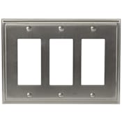 Amerock Mulholland Triple Rocker Switch Plate Satin Nickel