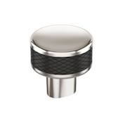 Amerock Esquire 1-1/4 Inch Mushroom Cabinet Knob Polished Nickel / Black Bronze