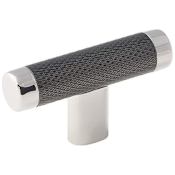 Amerock Bronx 5/8 Inch Bar Cabinet Knob Polished Nickel / Gunmetal