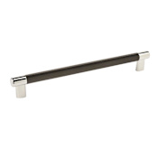 Amerock Esquire 10-1/16 Inch Center to Center Bar Cabinet Pull Polished Nickel / Black Bronze