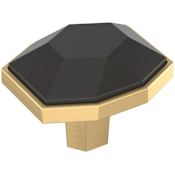 Amerock London 1-3/8 Inch Geometric Cabinet Knob Black Bronze / Champagne Bronze