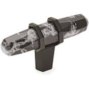 Amerock Carrione 9/16 Inch Bar Cabinet Knob Marble Black / Black Bronze