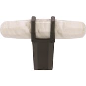 Amerock Carrione 9/16 Inch Bar Cabinet Knob Marble White / Black Bronze