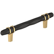 Amerock London 5-1/16 Inch Center to Center Designer Cabinet Pull Black Bronze / Champagne Bronze