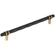 Amerock London 10-1/16 Inch Center to Center Designer Cabinet Pull Black Bronze / Champagne Bronze