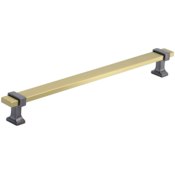 Amerock Overton 8-13/16 Inch Center to Center Bar Cabinet Pull Brushed Gold / Black Chrome