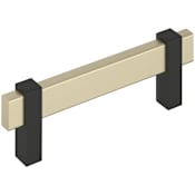 Amerock Mulino 3-3/4 Inch Center to Center Bar Cabinet Pull Golden Champagne / Matte Black