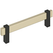 Amerock Mulino 5-1/16 Inch Center to Center Bar Cabinet Pull Golden Champagne / Matte Black