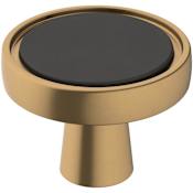 Amerock Mergence 1-3/8 Inch Mushroom Cabinet Knob Matte Black / Champagne Bronze