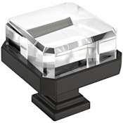 Amerock Glacio 1-3/8 Inch Square Cabinet Knob Clear / Black Bronze