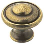 Amerock Everyday Heritage 1-3/16 Inch Mushroom Cabinet Knob Burnished Brass