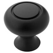 Amerock Everyday Heritage 1-1/4 Inch Mushroom Cabinet Knob Matte Black