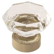 Amerock Traditional Classics 1-5/16 Inch Geometric Cabinet Knob Clear / Golden Champagne