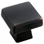 Amerock Blackrock 1-3/16 Inch Square Cabinet Knob - Pack of 10 Oil Rubbed Bronze