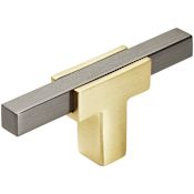 Amerock Urbanite 1/2 Inch Bar Cabinet Knob Brushed Gold / Black Chrome