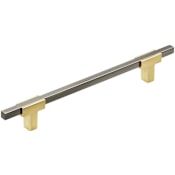 Amerock Urbanite 6-5/16 Inch Center to Center Bar Cabinet Pull Brushed Gold / Black Chrome