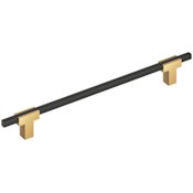 Amerock Urbanite 8-13/16 Inch Center to Center Bar Cabinet Pull Champagne Bronze / Matte Black