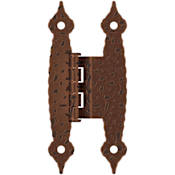 Amerock Functional Hardware Overlay Surface Mount Cabinet Door Hinge with 105 Degree Opening Angle - Pair Antique Copper