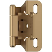 Amerock Functional Hardware 1/4 Inch Overlay Wrap Cabinet Door Hinge with 105 Degree Opening Angle and Self Close Function - Pair Champagne Bronze