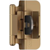 Amerock Functional Hardware 3/8 Inch Inset Surface Mount Cabinet Door Hinge with 105 Degree Opening Angle and Self Close Function - Pair Champagne Bronze