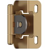 Amerock Functional Hardware 1/2 Inch Overlay Wrap Cabinet Door Hinge with 105 Degree Opening Angle and Self Close Function - Pair Champagne Bronze