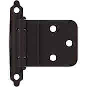Amerock Functional Hardware 3/8 Inch Inset Surface Mount Cabinet Door Hinge with 105 Degree Opening Angle and Self Close Function - Pack of 10 Oil Rubbed Bronze