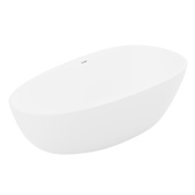 Anzzi Makot 67" Free Standing Stone Composite Soaking Tub with Center Drain, and Drain Assembly Matte White