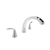 Anzzi Note Widespread Lever Handles Deck Mounted Roman Tub Filler Polished Chrome