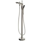 Anzzi Kase Lever Handle Floor Mounted Tub Filler - Handshower Included Brushed Nickel