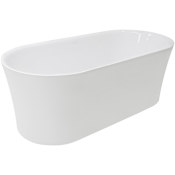 Anzzi Jericho 67" Free Standing Acrylic Air Jet Tub with Chromatherapy, Center Drain, Drain Assembly, and Overflow Glossy White