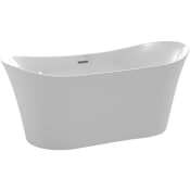 Anzzi Eft 67" Soaking Bathtub for Freestanding Installations with Center Drain White