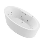Anzzi Hiedi 67" Free Standing Acrylic Air / Whirlpool Tub with Center Drain, Drain Assembly, and Overflow White