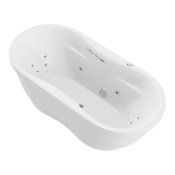 Anzzi Lori 72" Free Standing Acrylic Air / Whirlpool Tub with Center Drain and Overflow White