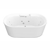 Anzzi Sofi 68" Free Standing Acrylic Air Tub with Center Drain, Drain Assembly, and Overflow White
