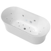 Anzzi Julia 67" Free Standing Acrylic Air / Whirlpool Tub with Center Drain and Overflow White