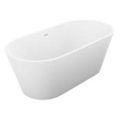 Anzzi Rossetto 66-13/16" Stone Composite Free Standing Soaking Tub - Includes Drain Assembly White Matte