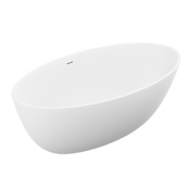 Anzzi Cestino 66-1/2" Stone Composite Free Standing Soaking Tub - Includes Drain Assembly White Matte
