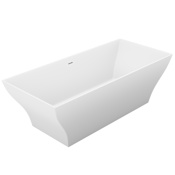 Anzzi Kayenge 71" Free Standing Stone Composite Soaking Tub with Center Drain, and Drain Assembly Matte White