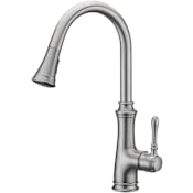 Anzzi Luna 1.8 GPM Single Hole Pull Down Kitchen Faucet - Includes Escutcheon Brushed Nickel